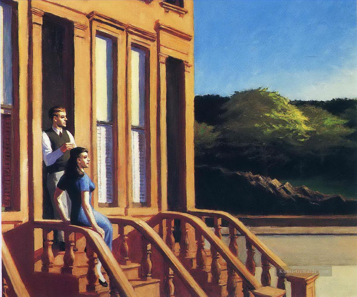 Sonnenlicht auf Brownstones Edward Hopper Ölgemälde
